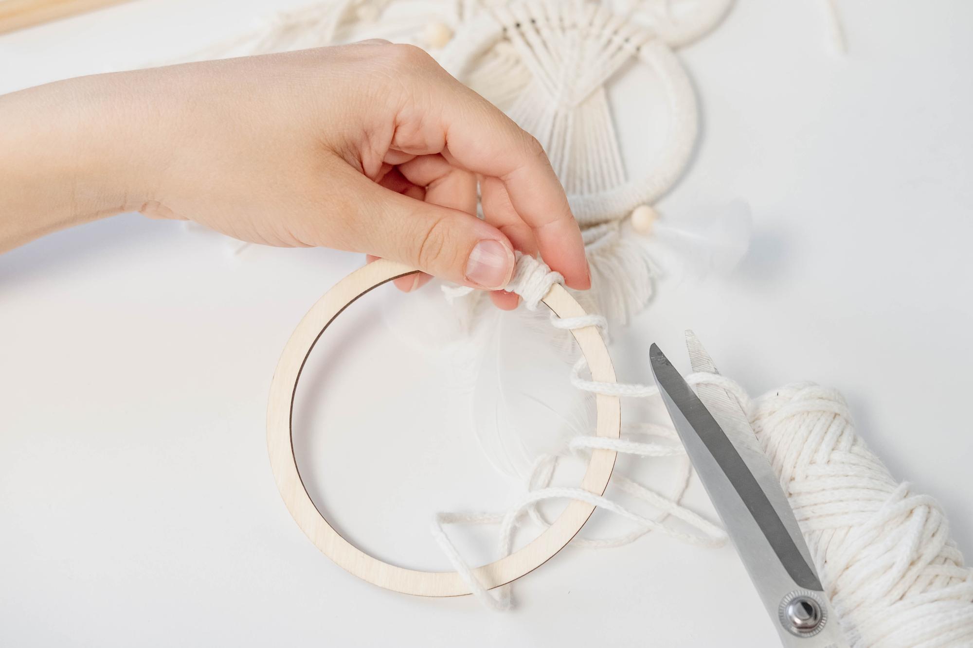 Student working on hoop in studio